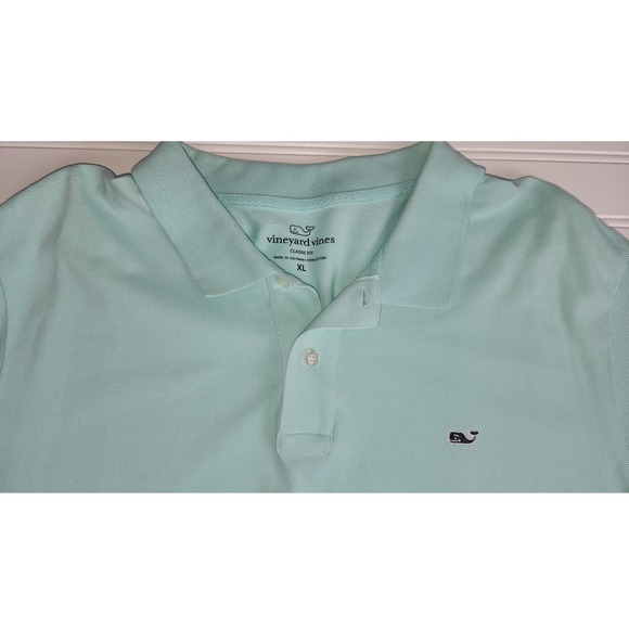Vineyard Vines Mens Polo Shirt XL Aqua Blue Classic Fit 100% Cotton Pique - Picture 3 of 9